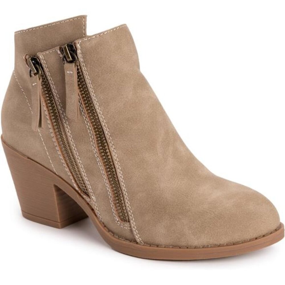 Womens Ankle Boots Almond Toe Memory Foam Insole Side Zip Comfort Shoes Casual